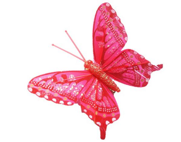 Haarclip mit Schmetterling Farbe rosa - Haarklammer